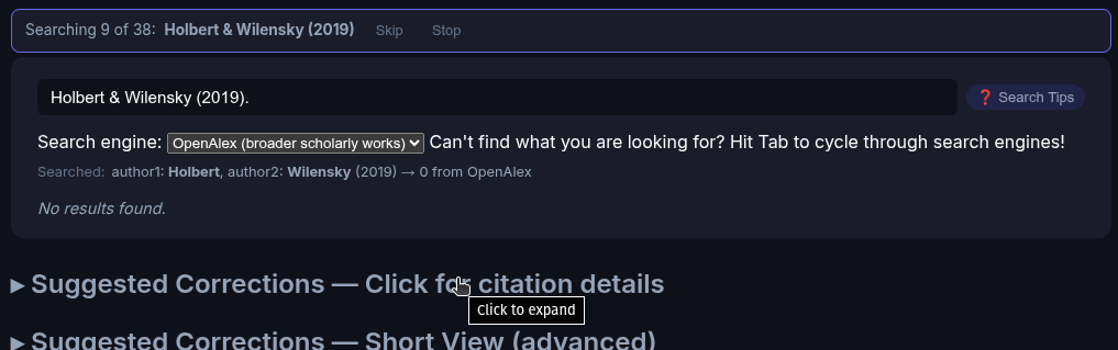 Holbert & Wilensky (2019) — 0 results from OpenAlex