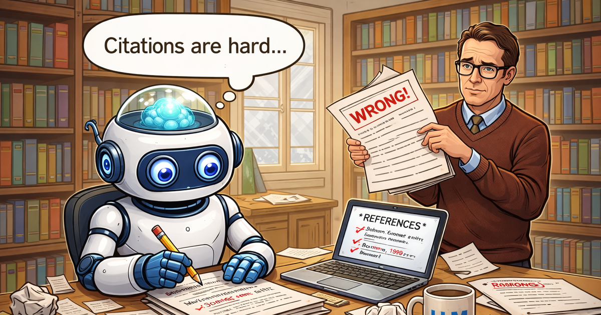 AI-generated references with errors highlighted